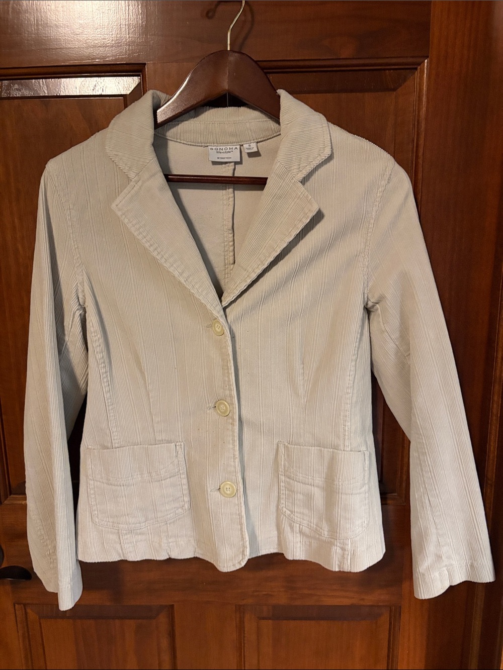 Cream Corduroy Blazer Jacket- Sonoma Women's Small
